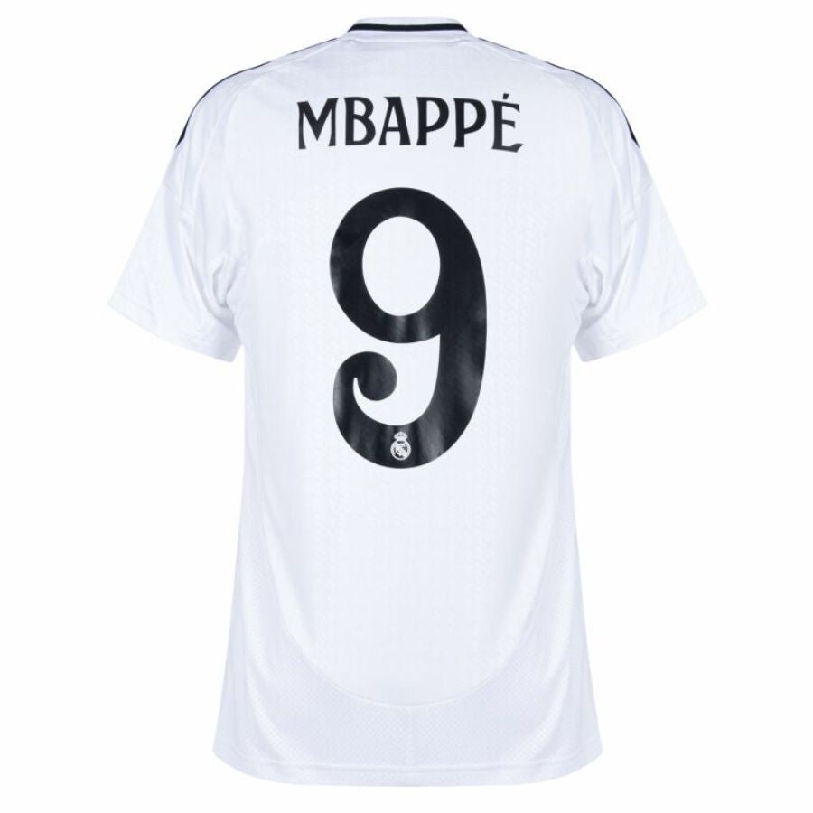 Real Madrid Mbappé 9 Home Fan Jersey 2024/25 Patches UCL UEFA Foundation (Official Printing) - FutStore