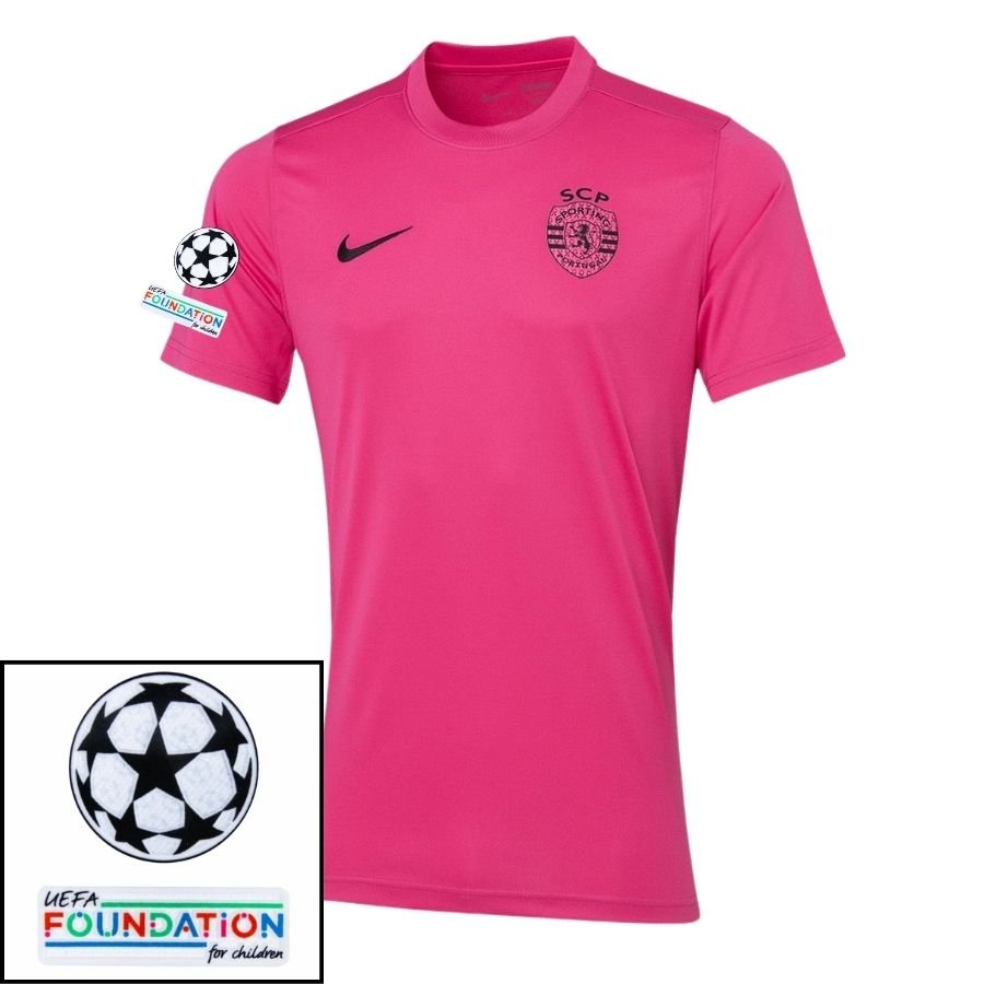 Sporting CP Fan Jersey Pink October 2024/25 Patches UCL UEFA Foundation (Official Printing) - FutStore