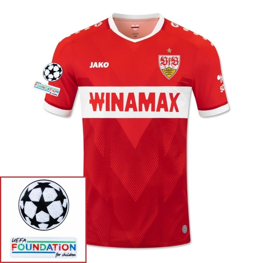 VfB Stuttgart Away Fan Jersey 2024/25 Patches UCL UEFA Foundation (Official Printing) - FutStore