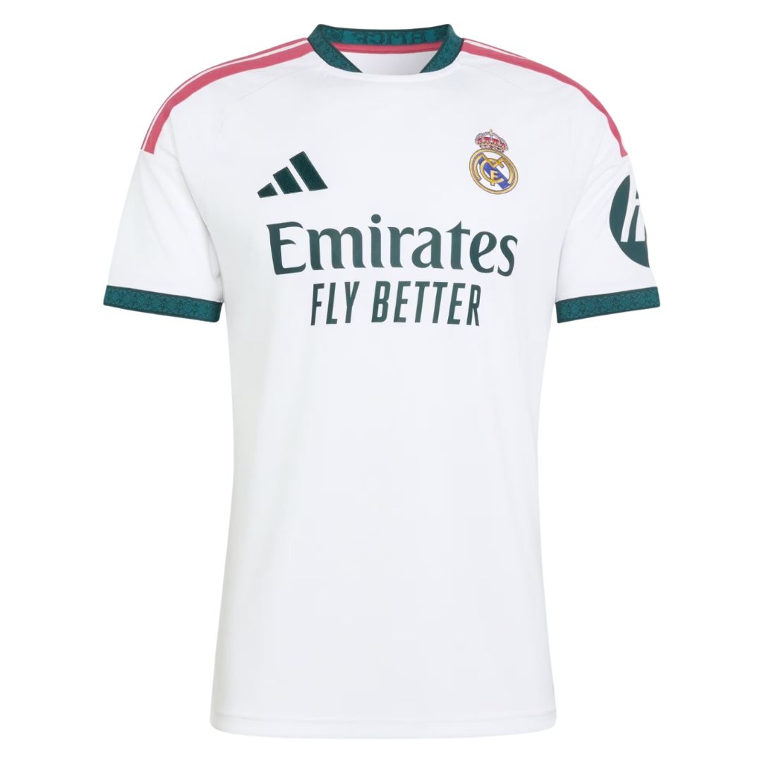 Real Madrid home soccer jersey 2026/27 fan version in white with official crest