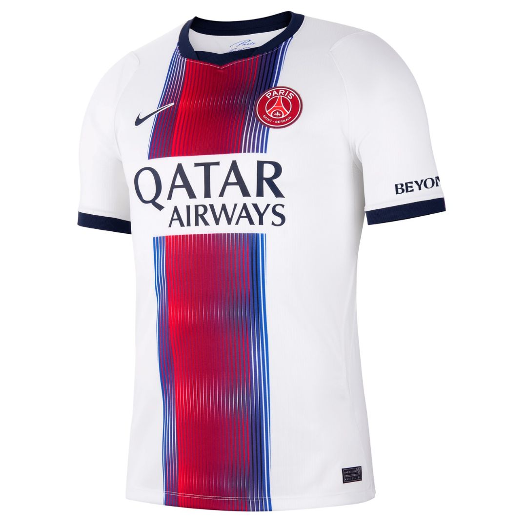 PSG away soccer jersey 2026/27 fan version with official Paris Saint-Germain crest