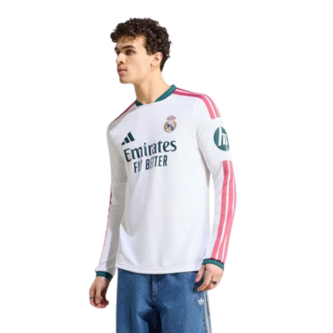 Real Madrid home long sleeve soccer jersey 2026/27 fan version in white - view 4