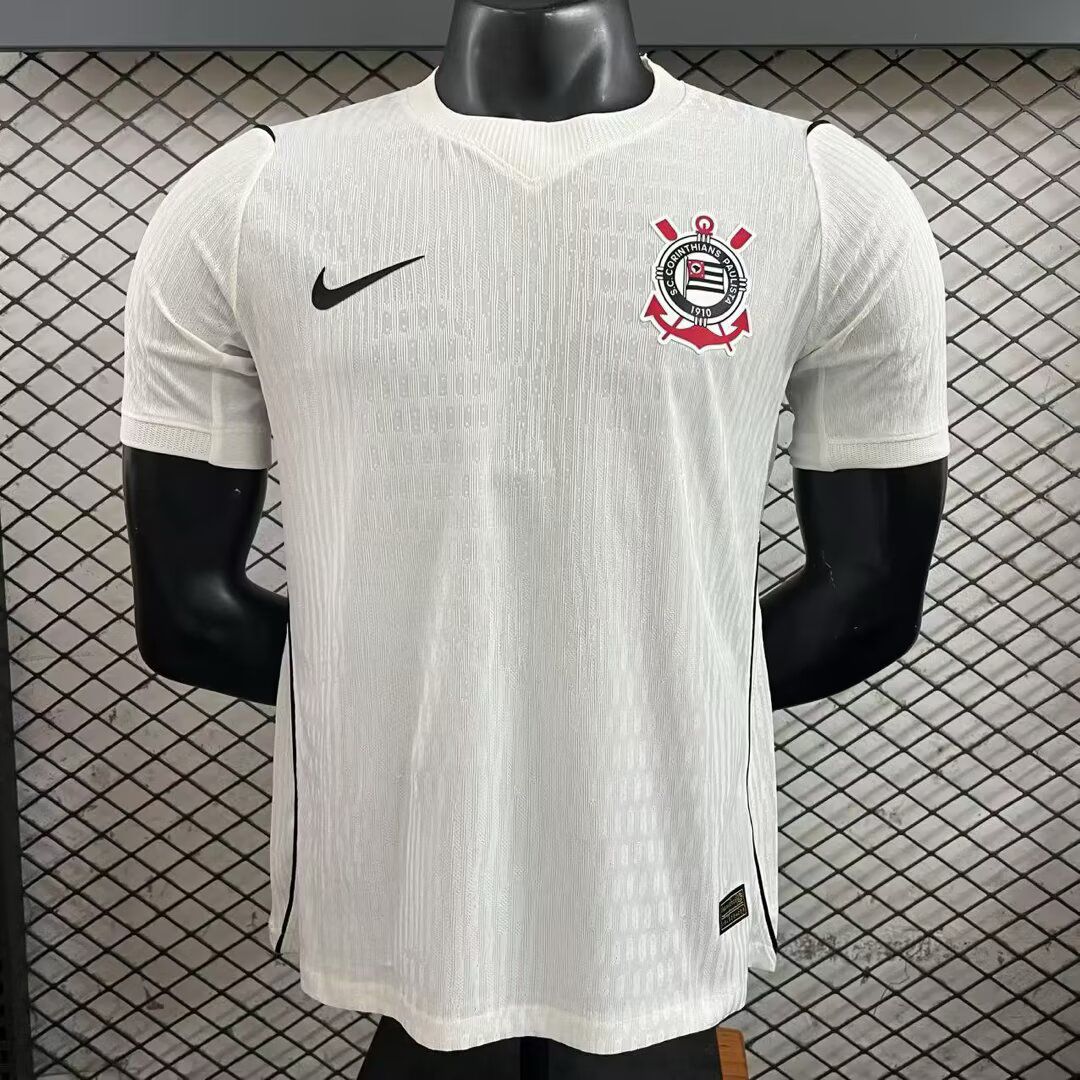 Corinthians home player version soccer jersey 2026/27 in white with sponsors - view 2