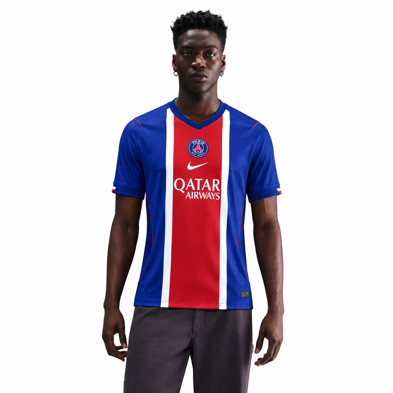 PSG home player version soccer jersey 2026/27 slim fit in blue red and white