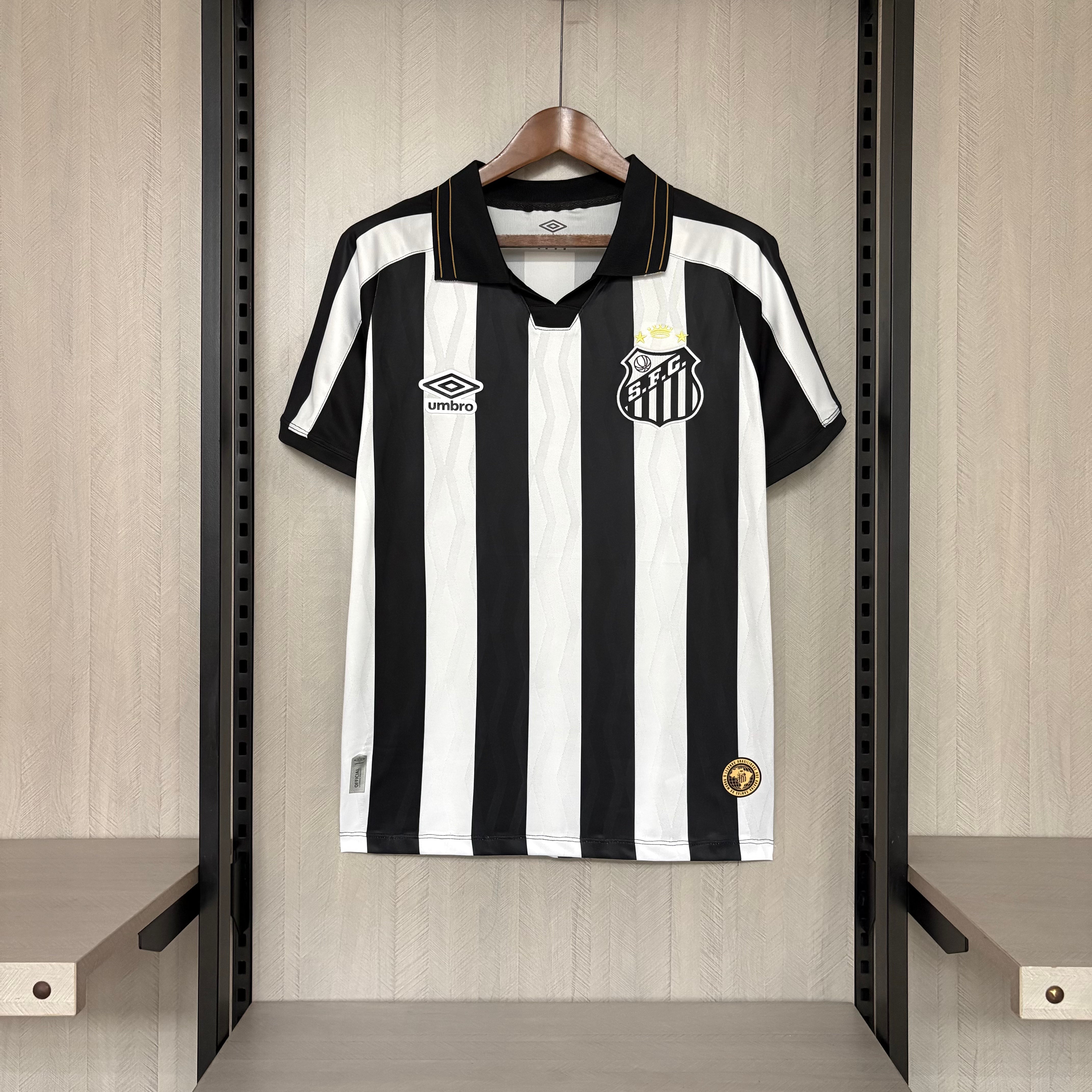 Santos FC home soccer jersey 2027 fan version in white with official club crest - view 9