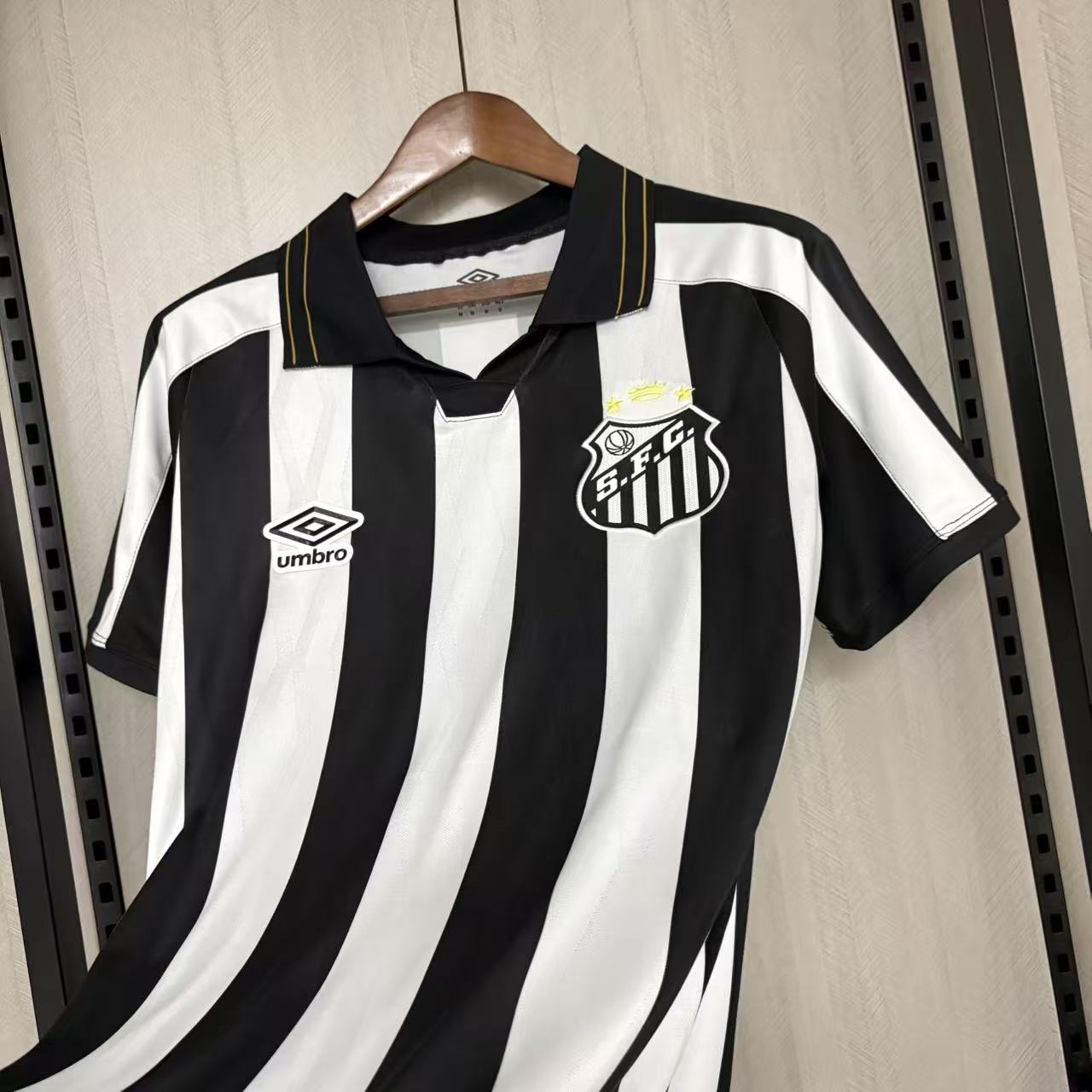 Santos FC home soccer jersey 2027 fan version in white with official club crest - view 7