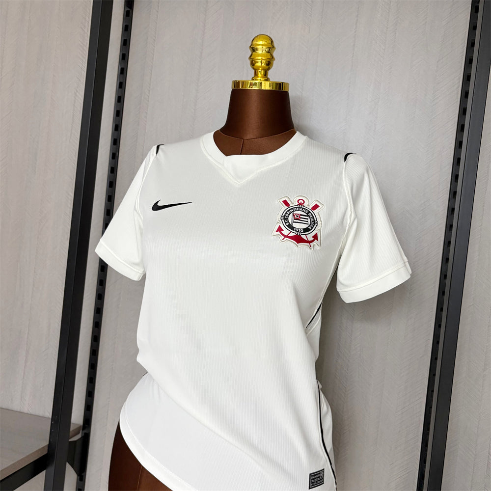 Corinthians home women's soccer jersey 2026/27 fan version in white and black - view 3