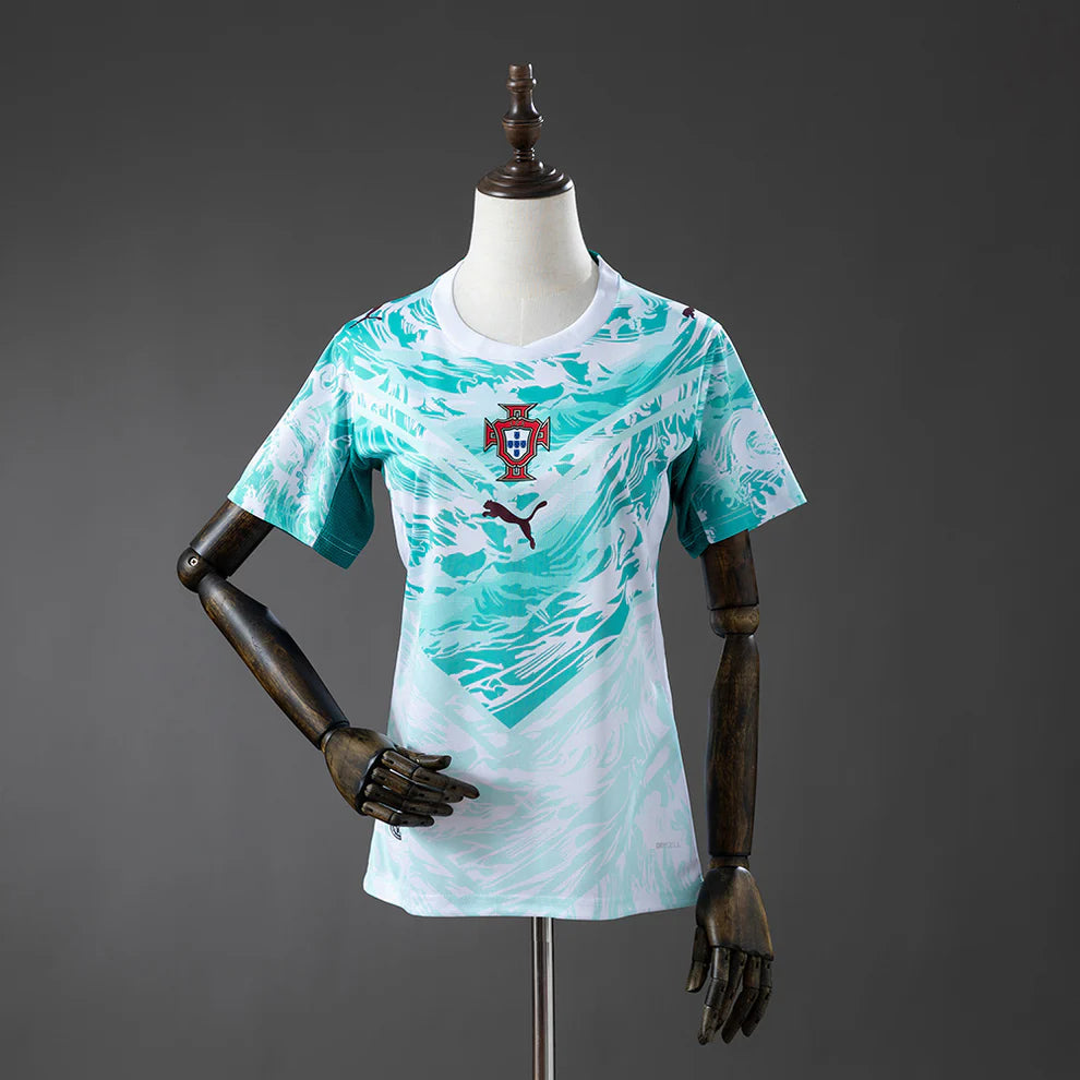 Portugal World Cup 2026 Away Jersey - Women's- White and Blue