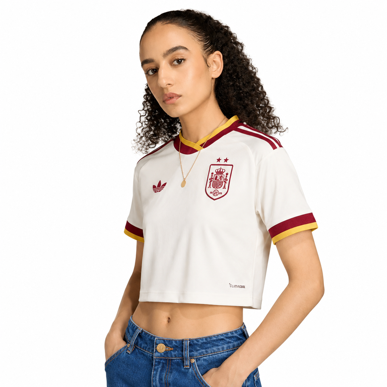 Spain Women's Away Cropped Jersey 2026 World Cup Champions - 2 Stars