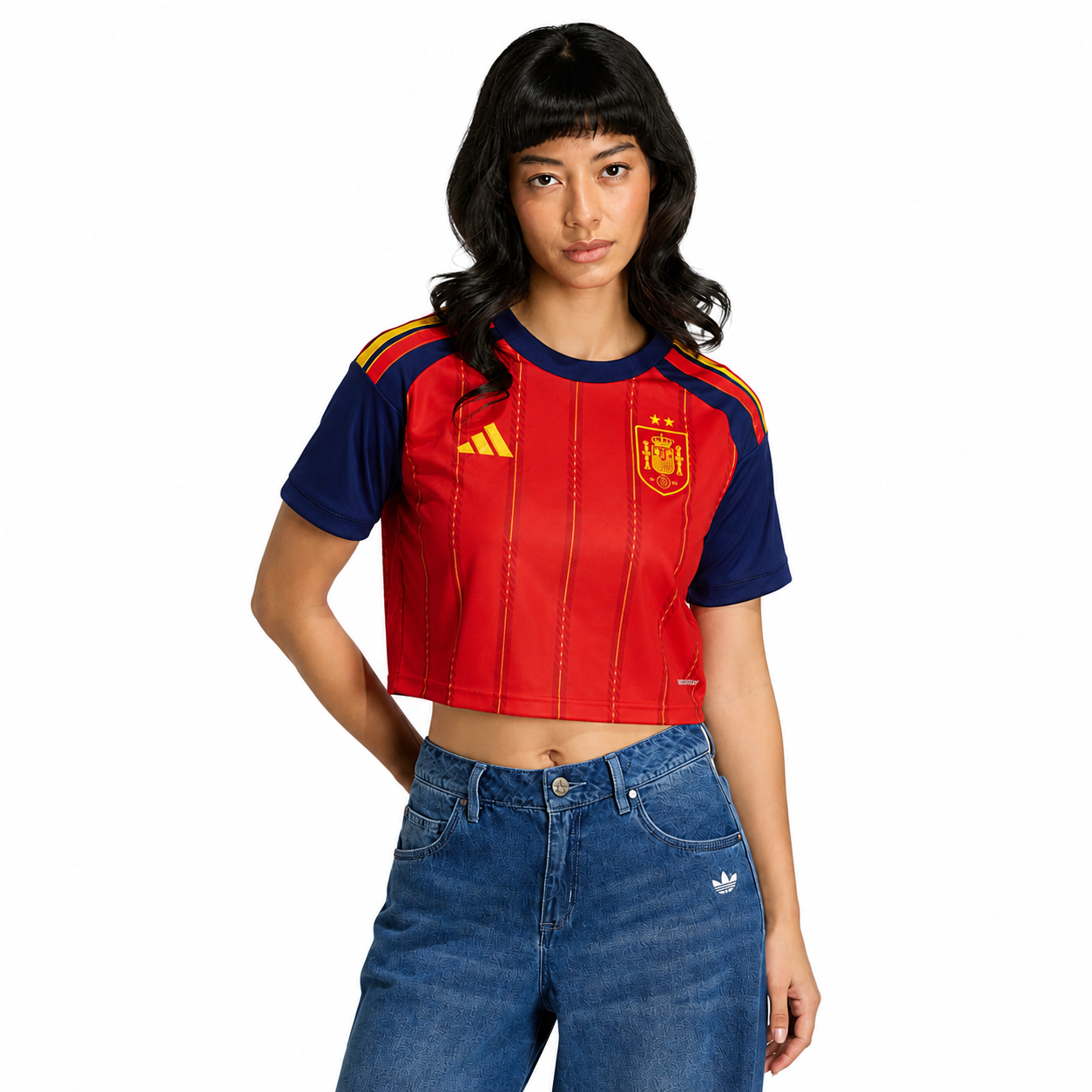 Spain Women's Home Cropped Jersey - 2026 World Champions - 2 stars