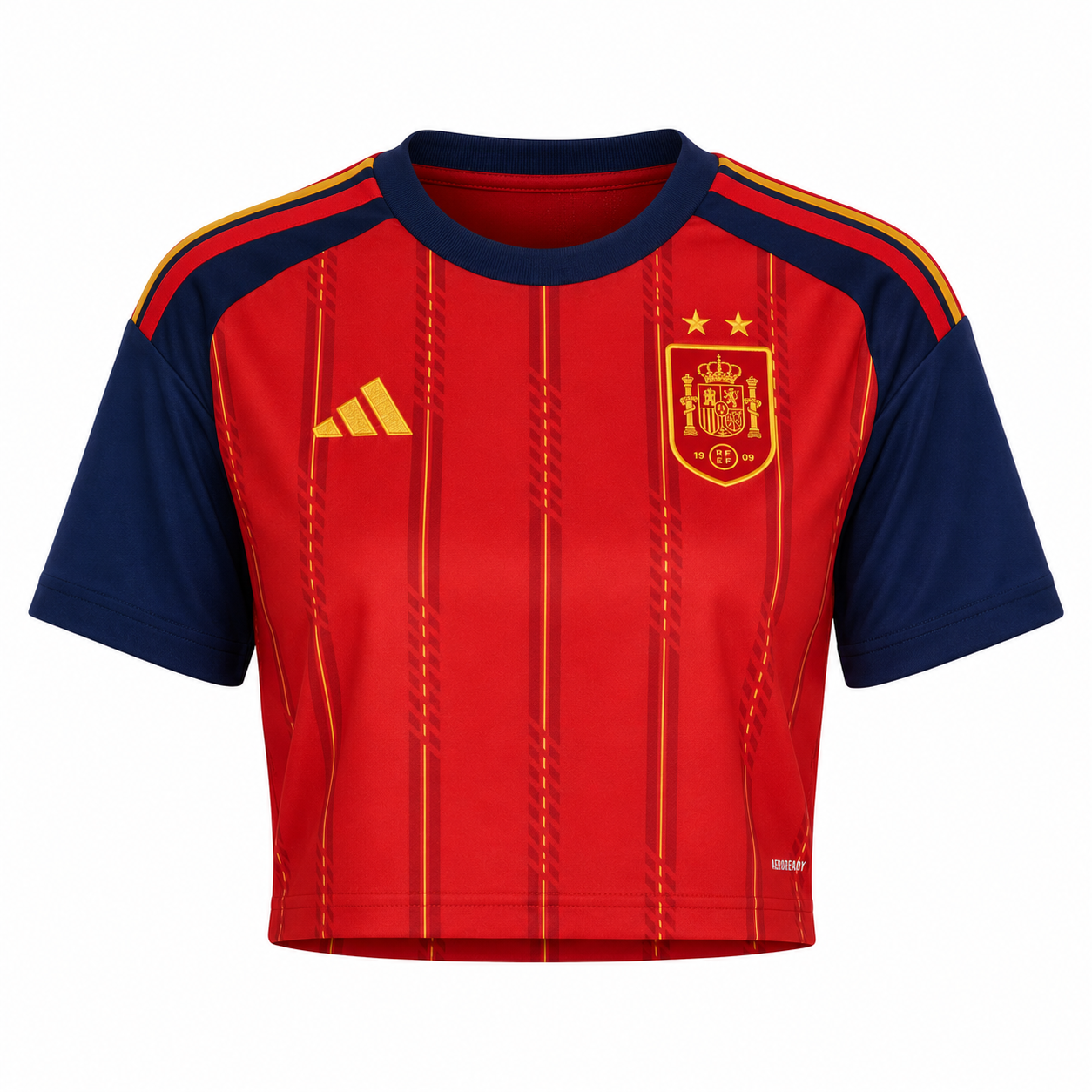 Spain Women's Home Cropped Jersey - 2026 World Champions - 2 stars