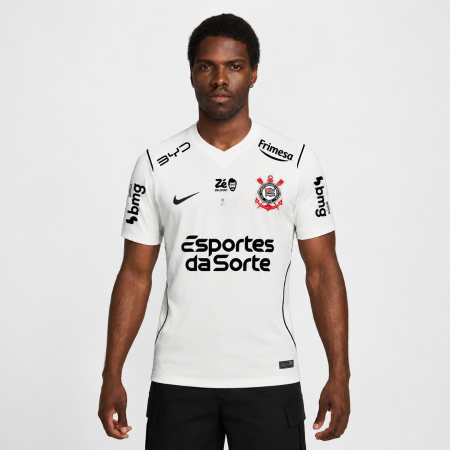Corinthians home player version soccer jersey 2026/27 in white with sponsors