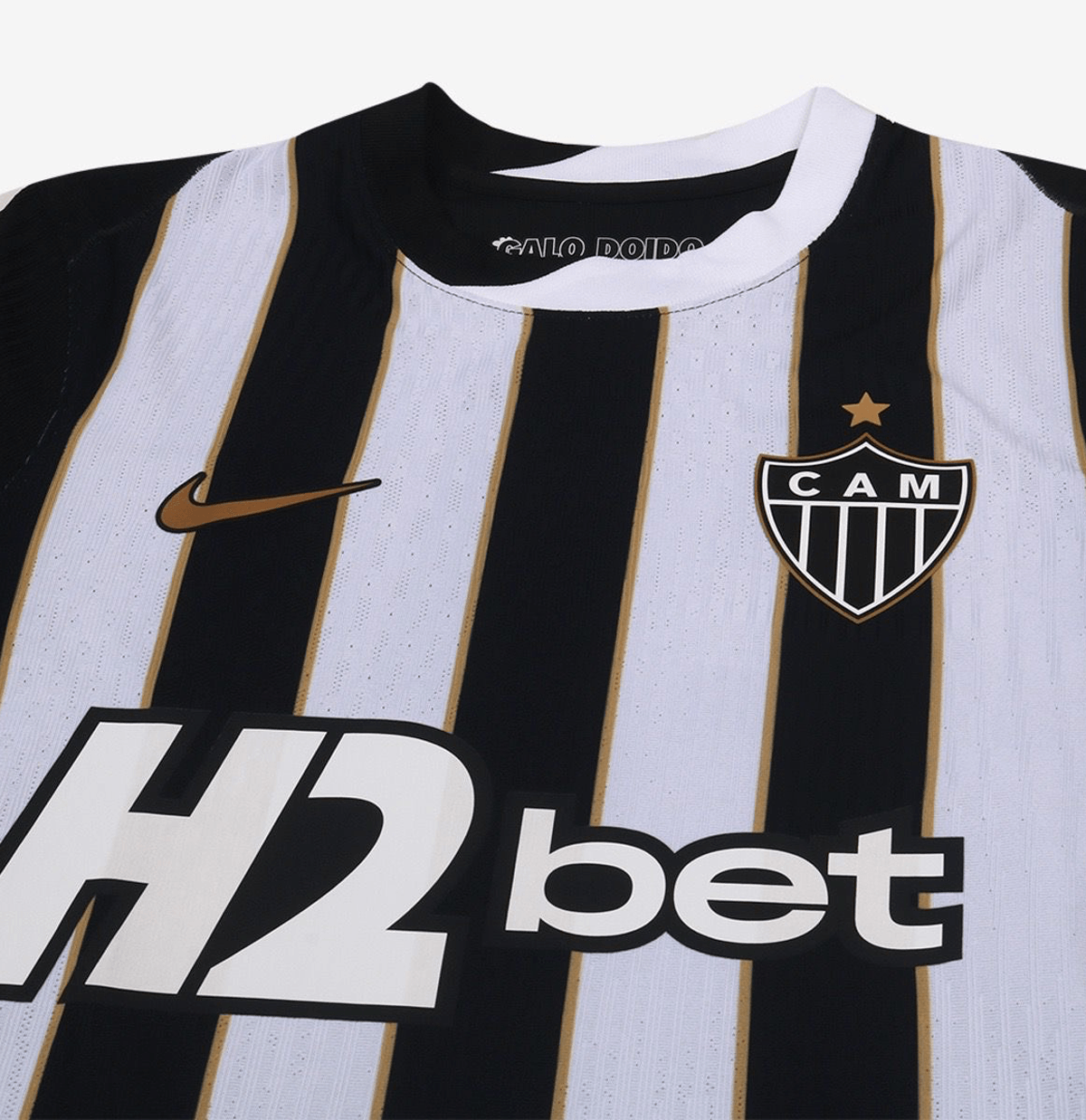 Atletico Mineiro home player version soccer jersey 2026/27 in black and white stripes - view 4