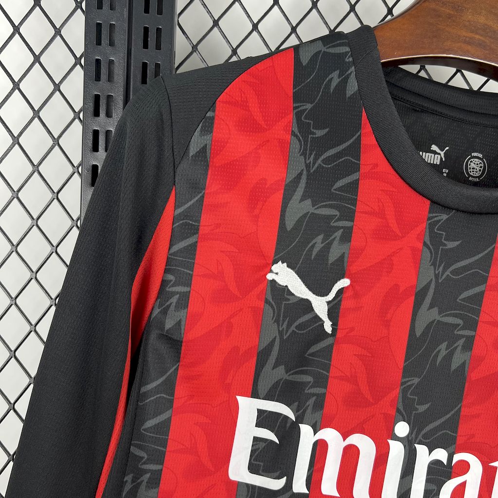 AC Milan 2025/26 Home Long Sleeves Jersey - FutStore