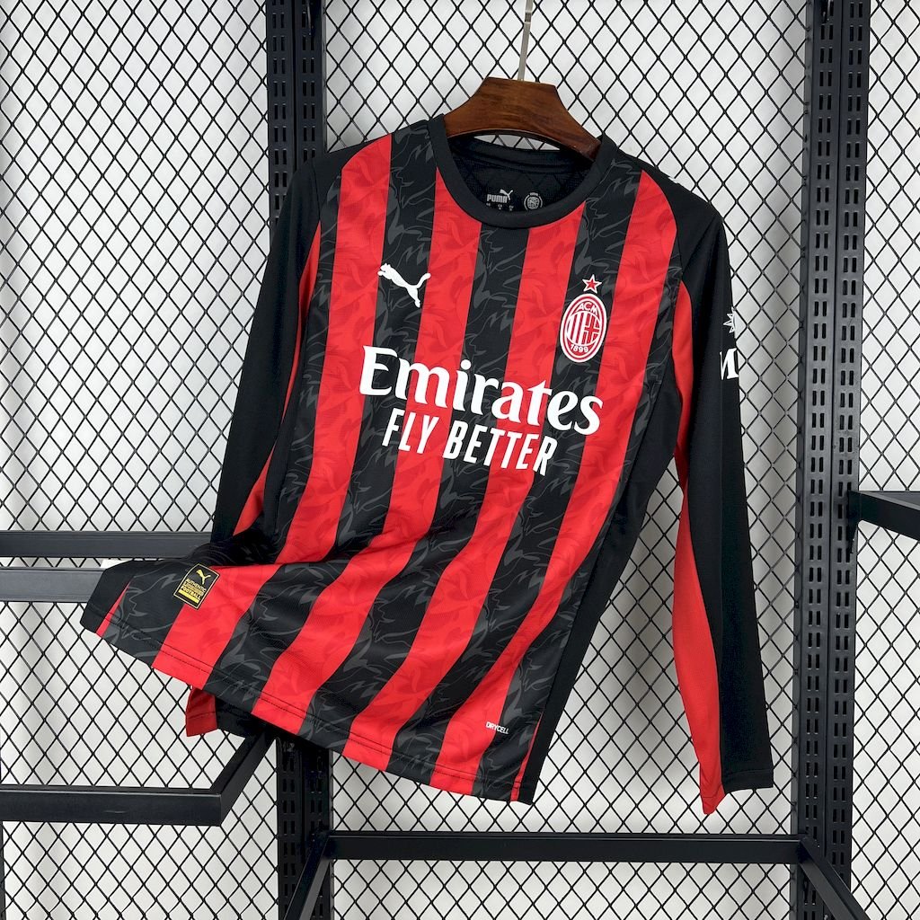 AC Milan 2025/26 Home Long Sleeves Jersey - FutStore
