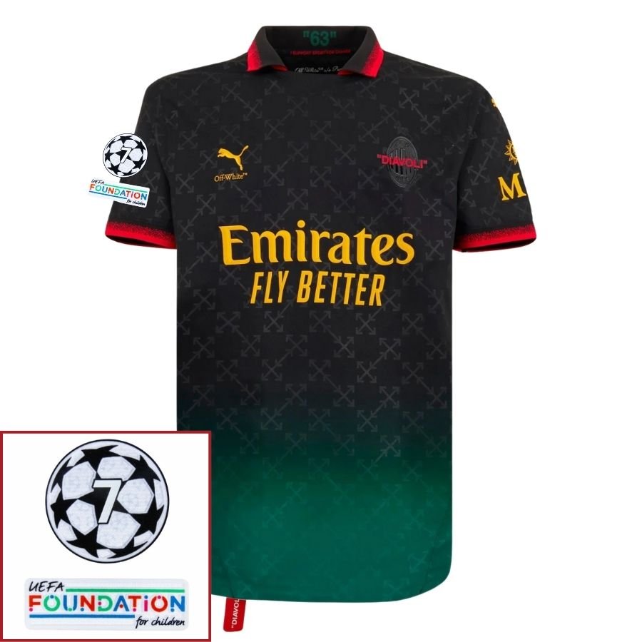 AC Milan BLACK JERSEY DIAVOLI X OFF - WHITE™ Fan Jersey 2025 - FutStore