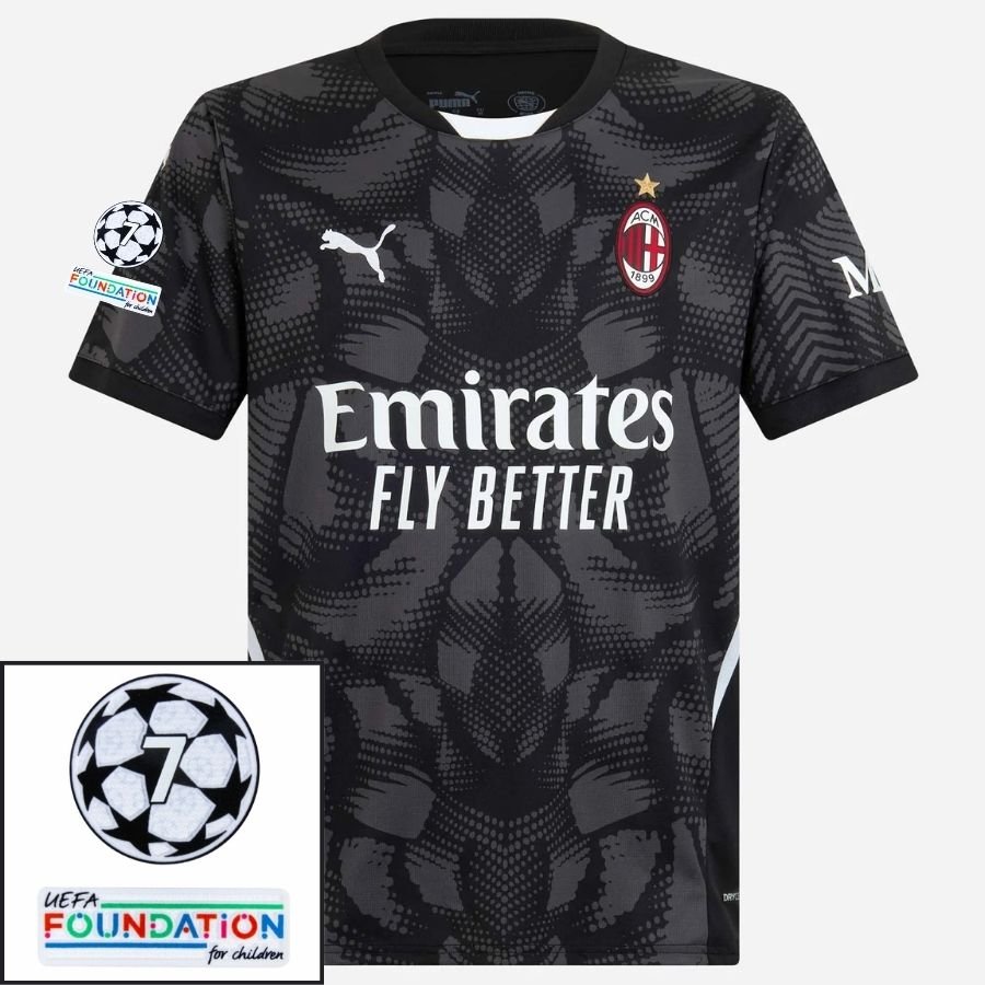 AC Milan GK Home 2024/25 Patches UCL UEFA Foundation (Official Printing) - FutStore