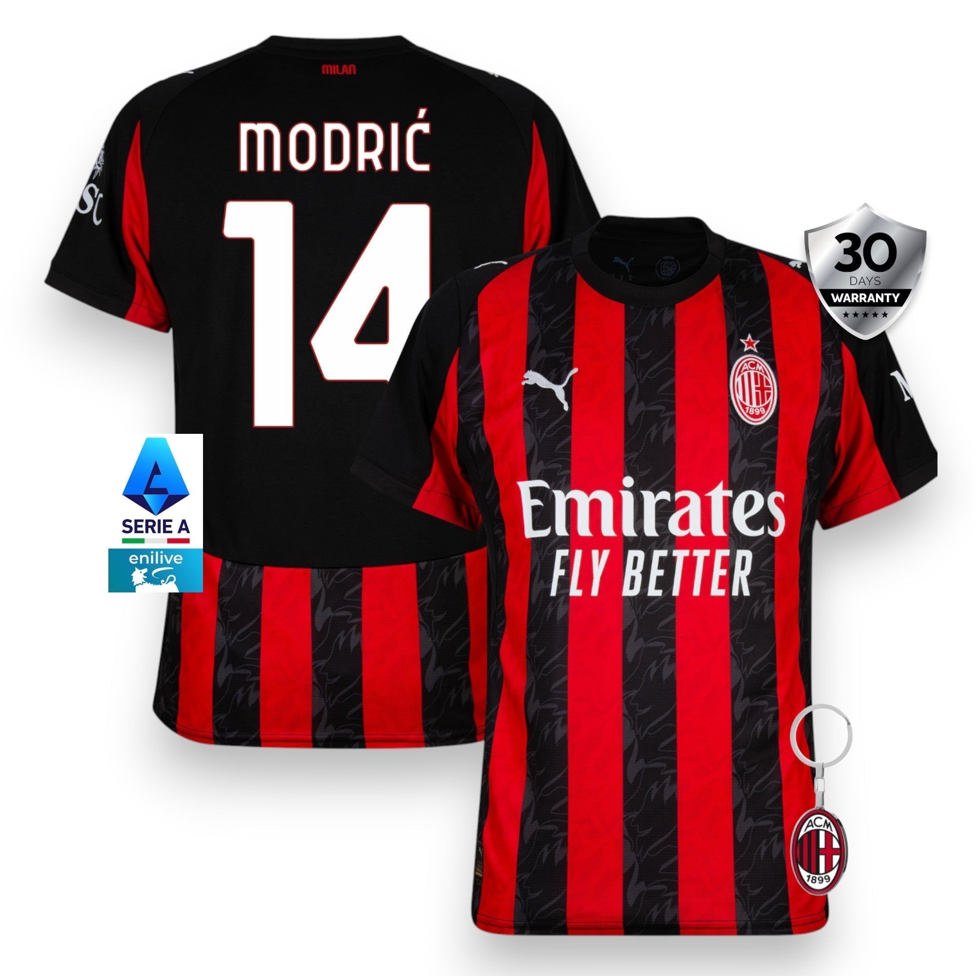 AC Milan Home Jersey 2025/26 - Modri�� 14 - FutStore