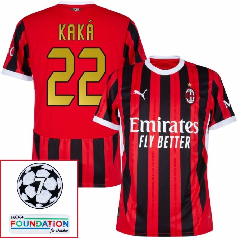 AC Milan Kaká 22 Home Fan Jersey 2024/25 UCL UEFA Foundation (Official Printing) - FutStore