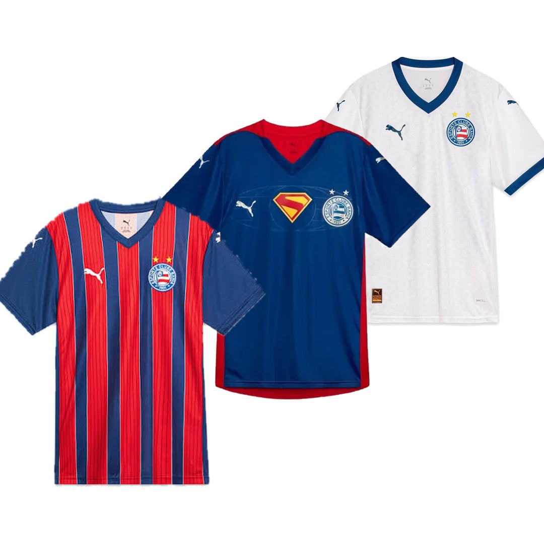 Bahia Home, Away e Third 2025/26 - Kit 3 - Fan Version - FutStore