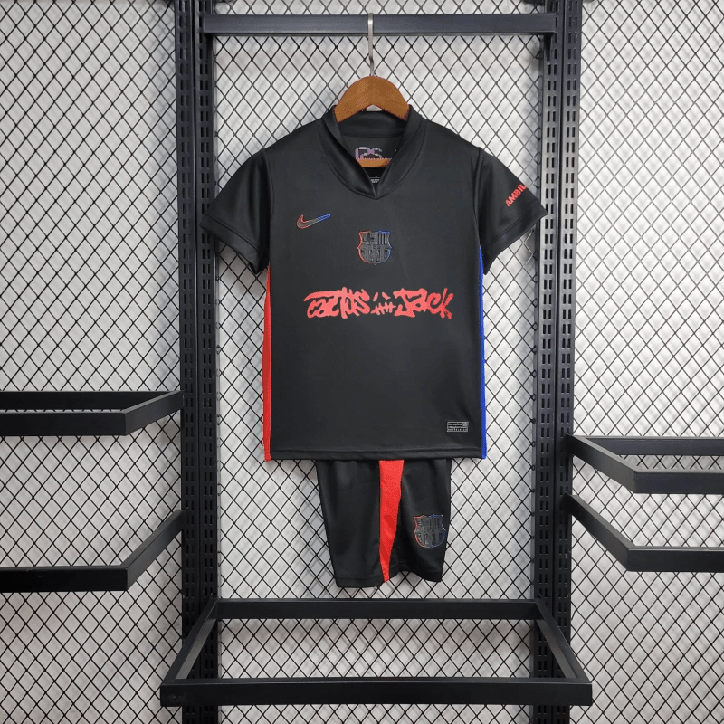 Barcelona Away 2024/25 Travis Scott Edition Kids Kit - Fan Version - FutStore