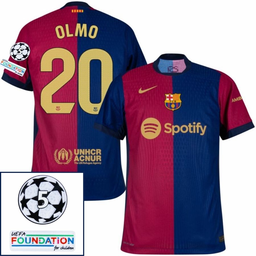 Barcelona Home 2024/25 Patches UCL UEFA Foundation (Official Printing) - FutStore