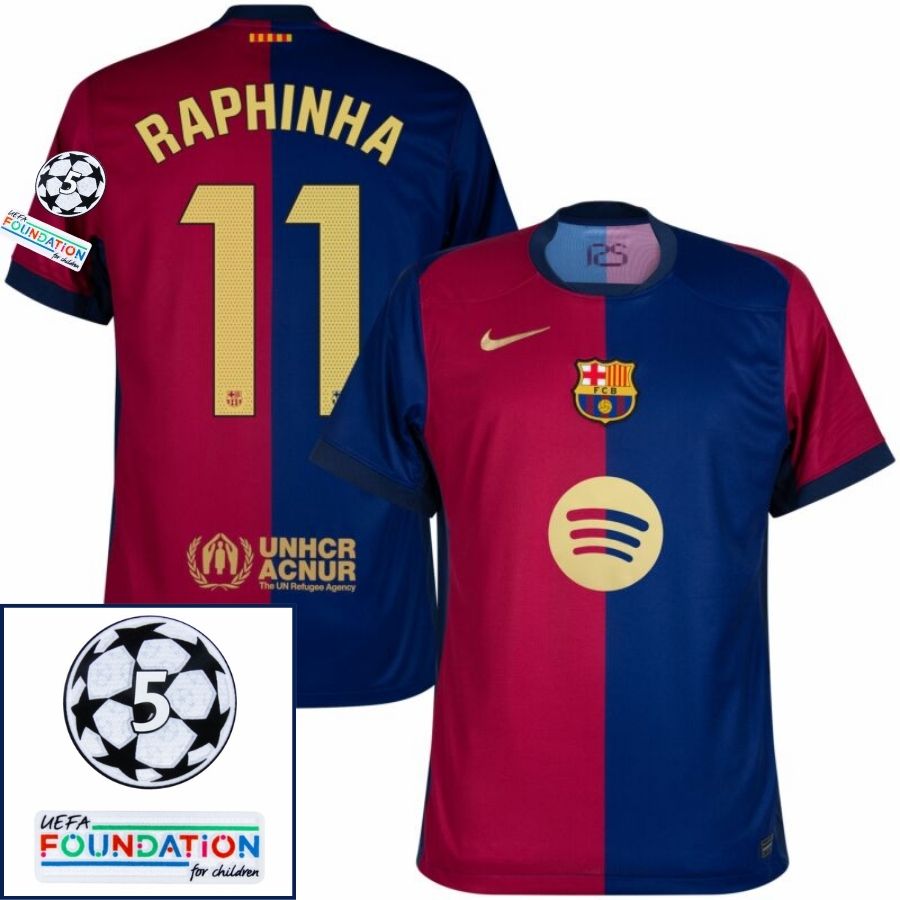 Barcelona Home 2024/25 Patches UCL UEFA Foundation (Official Printing) - FutStore