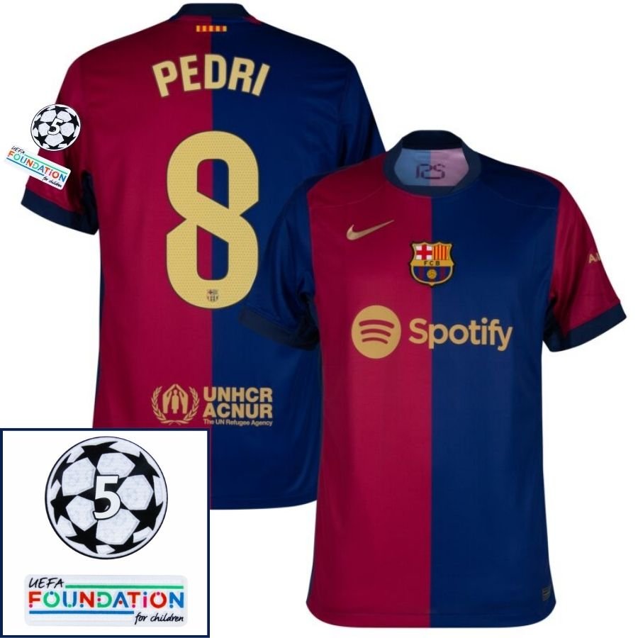 Barcelona Home 2024/25 Patches UCL UEFA Foundation (Official Printing) - FutStore