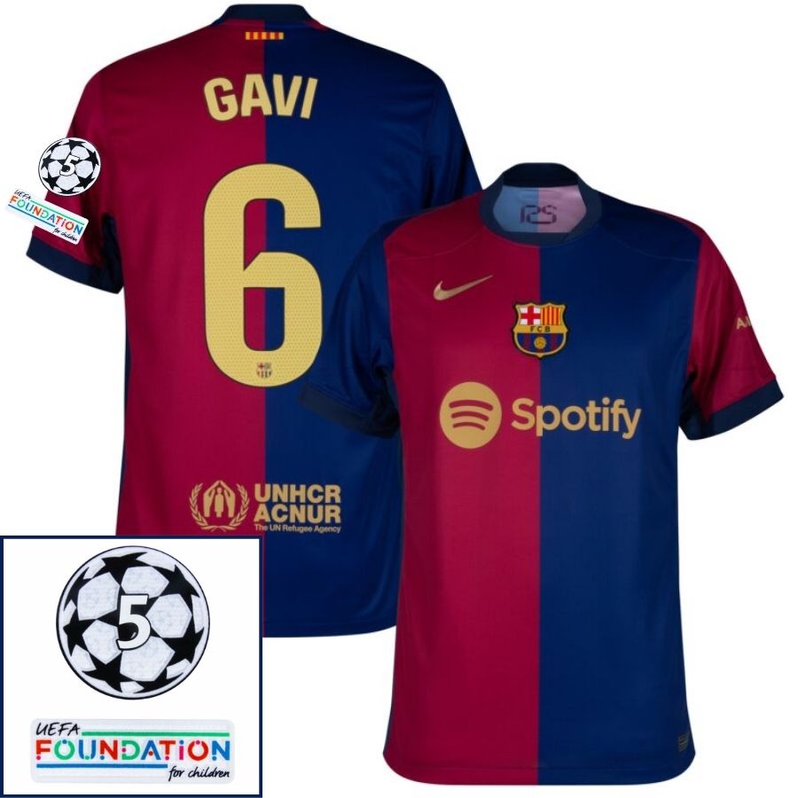 Barcelona Home 2024/25 Patches UCL UEFA Foundation (Official Printing) - FutStore
