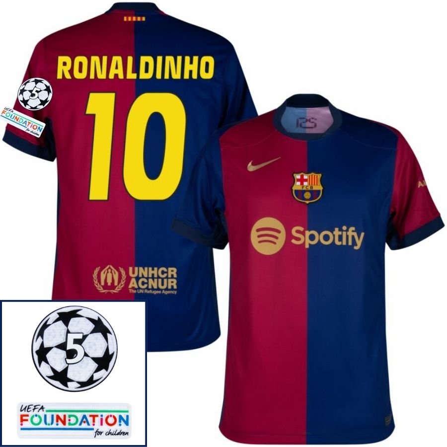 Barcelona Home 2024/25 Patches UCL UEFA Foundation (Official Printing) - FutStore