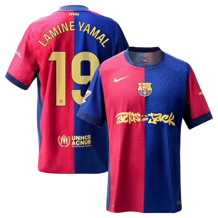 Barcelona Travis Scott Home Fan Jersey 2025/26 Spotify and FC Barcelona Collab With Travis Scott on a Special Cactus Jack - FutStore