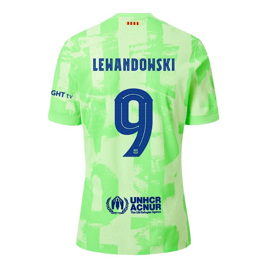 Barcelona Lewandowski 9 Third 2024/25 Patches UCL UEFA Foundation (Official Printing) - FutStore