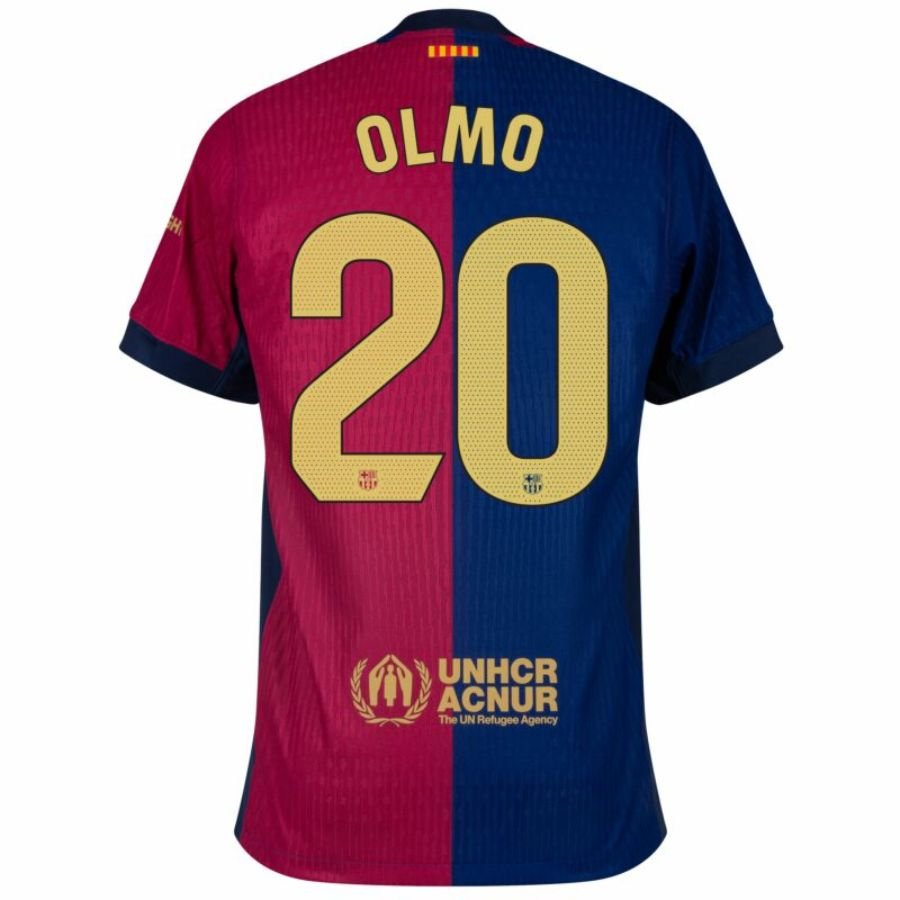 Barcelona Olmo 20 Home 2024/25 Patches UCL UEFA Foundation (Official Printing) - FutStore