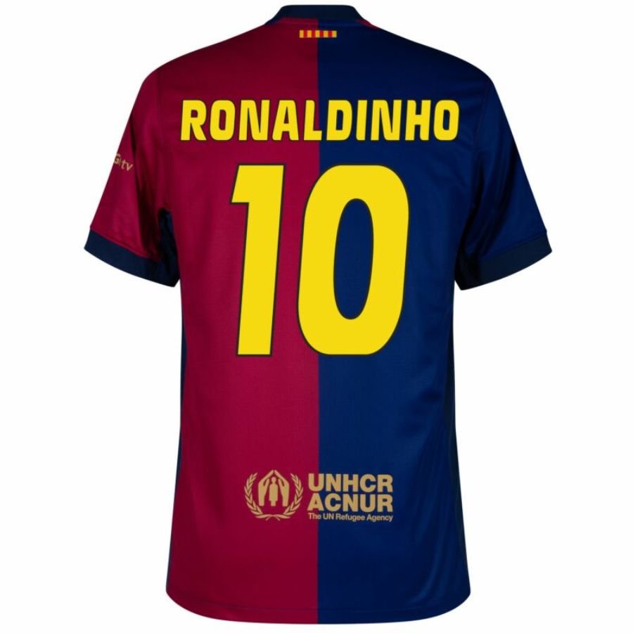 Barcelona Ronaldinho 10 Home 2024/25 Patches UCL UEFA Foundation (Official Printing) - FutStore