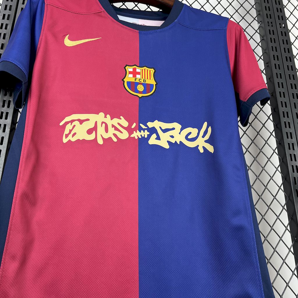 Barcelona Travis Scott Home Fan Jersey 2025/26 Spotify and FC Barcelona Collab With Travis Scott on a Special Cactus Jack - FutStore