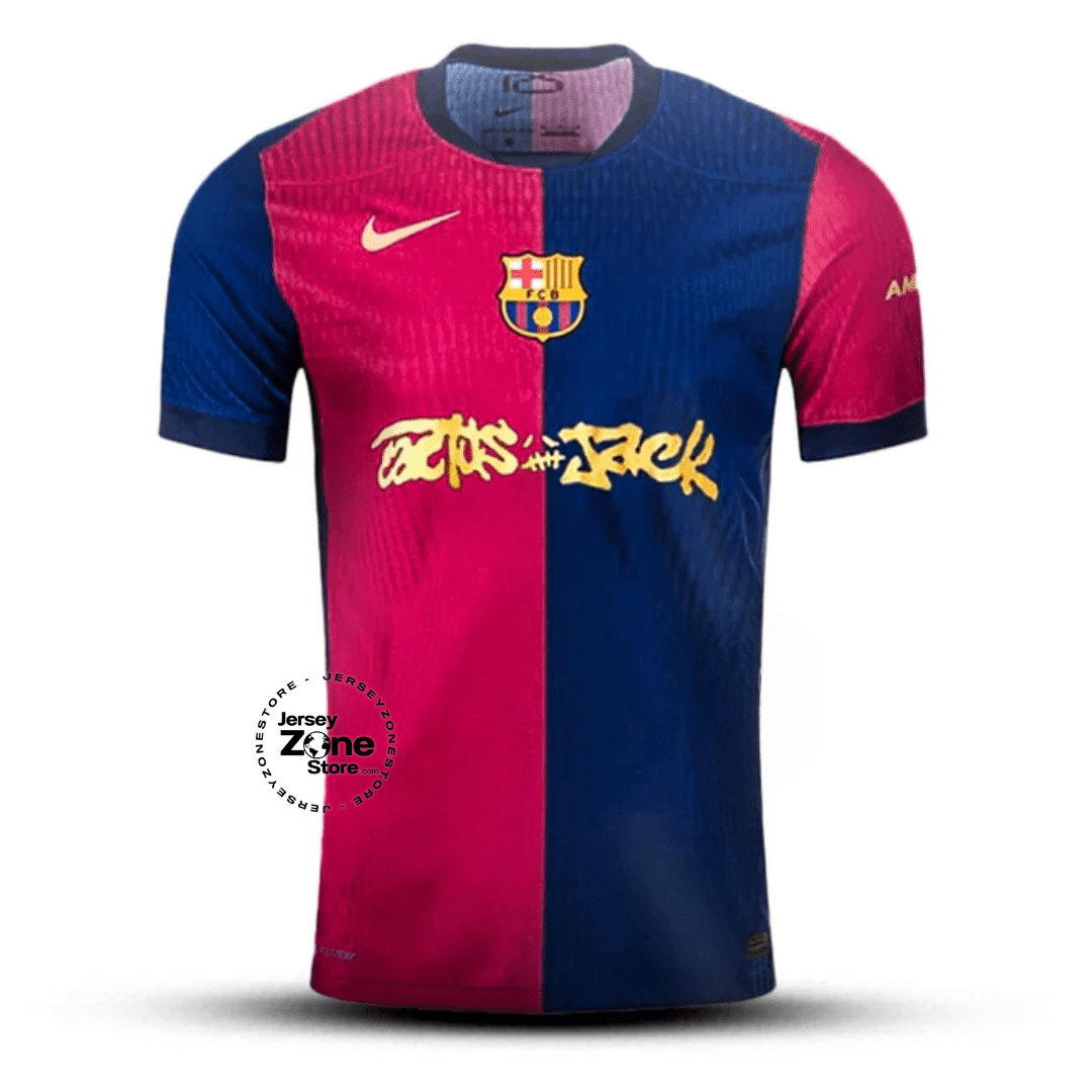 Barcelona Travis Scott Home Fan Jersey 2025/26 Spotify and FC Barcelona Collab With Travis Scott on a Special Cactus Jack - FutStore