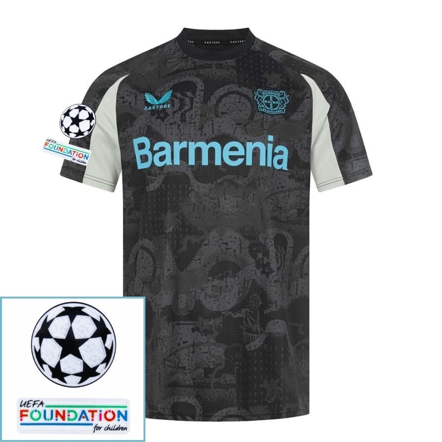 Bayer 04 Leverkusen Third Fan Jersey 2024/25 Patches UCL UEFA Foundation (Official Printing) - FutStore
