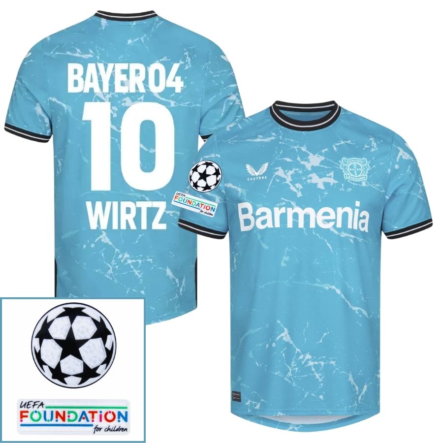 Bayer 04 Leverkusen Third Fan Jersey 2024/25 Patches UCL UEFA Foundation (Official Printing) - FutStore