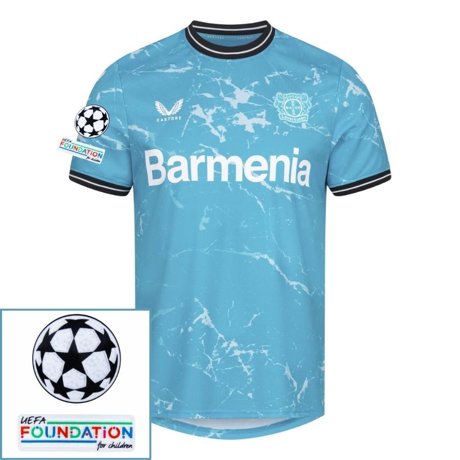 Bayer 04 Leverkusen Third Fan Jersey 2024/25 Patches UCL UEFA Foundation (Official Printing) - FutStore