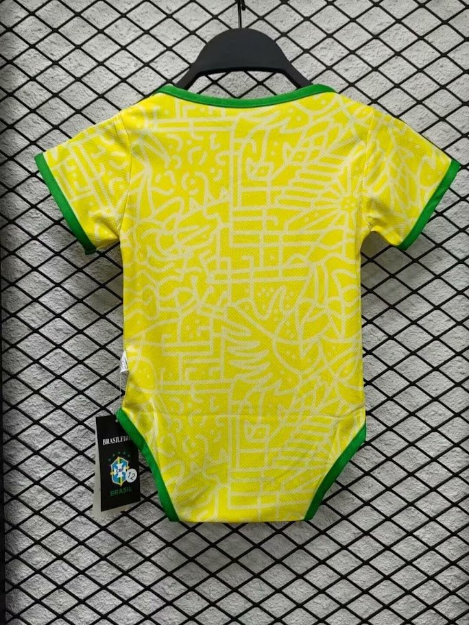Body Baby Brazil Amarelo/Verde Brasil - FutStore
