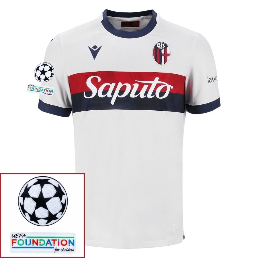Bologna Away Fan Jersey 2024/25 Patches UCL UEFA Foundation (Official Printing) - FutStore