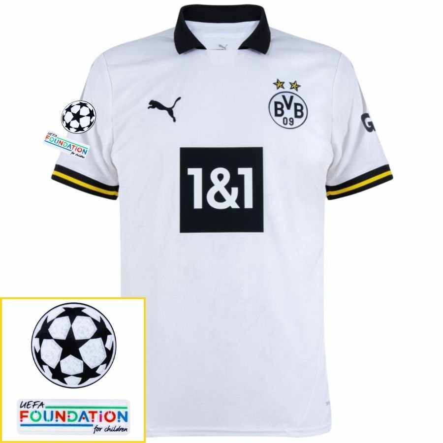 Borussia Dortmund Third 2024/25 Patches UCL UEFA Foundation (Official Printing) - FutStore