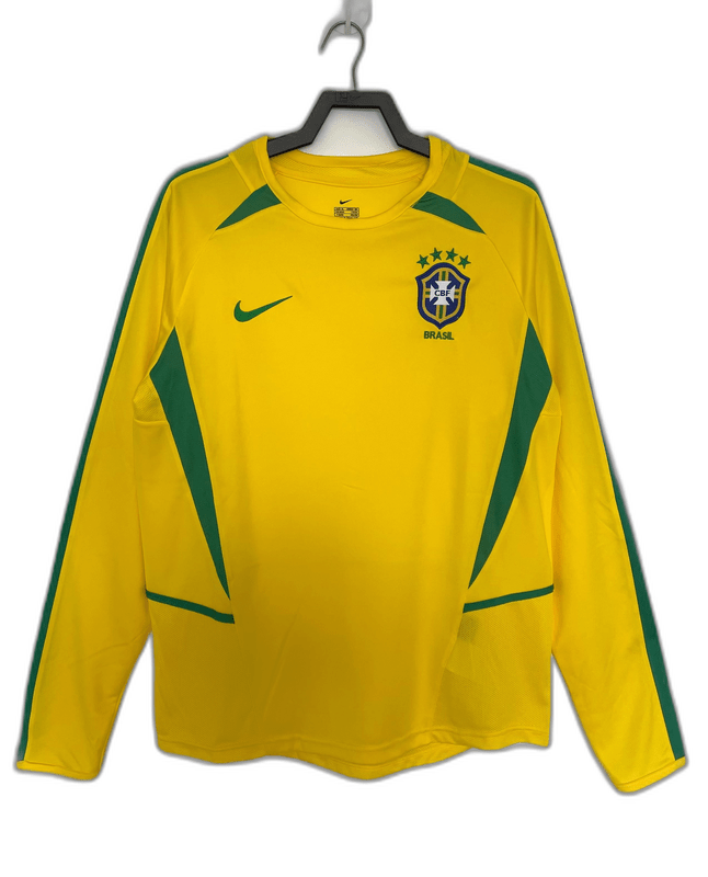 Brazil 2002 I Home Jersey - Long Sleeve Retro Version - FutStore