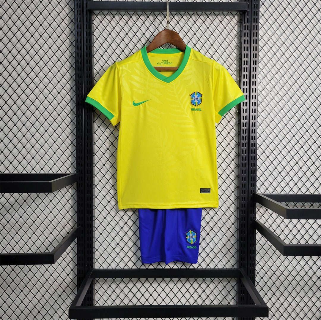 Brazil Home Retro Kids Kit 2023/24 - FutStore