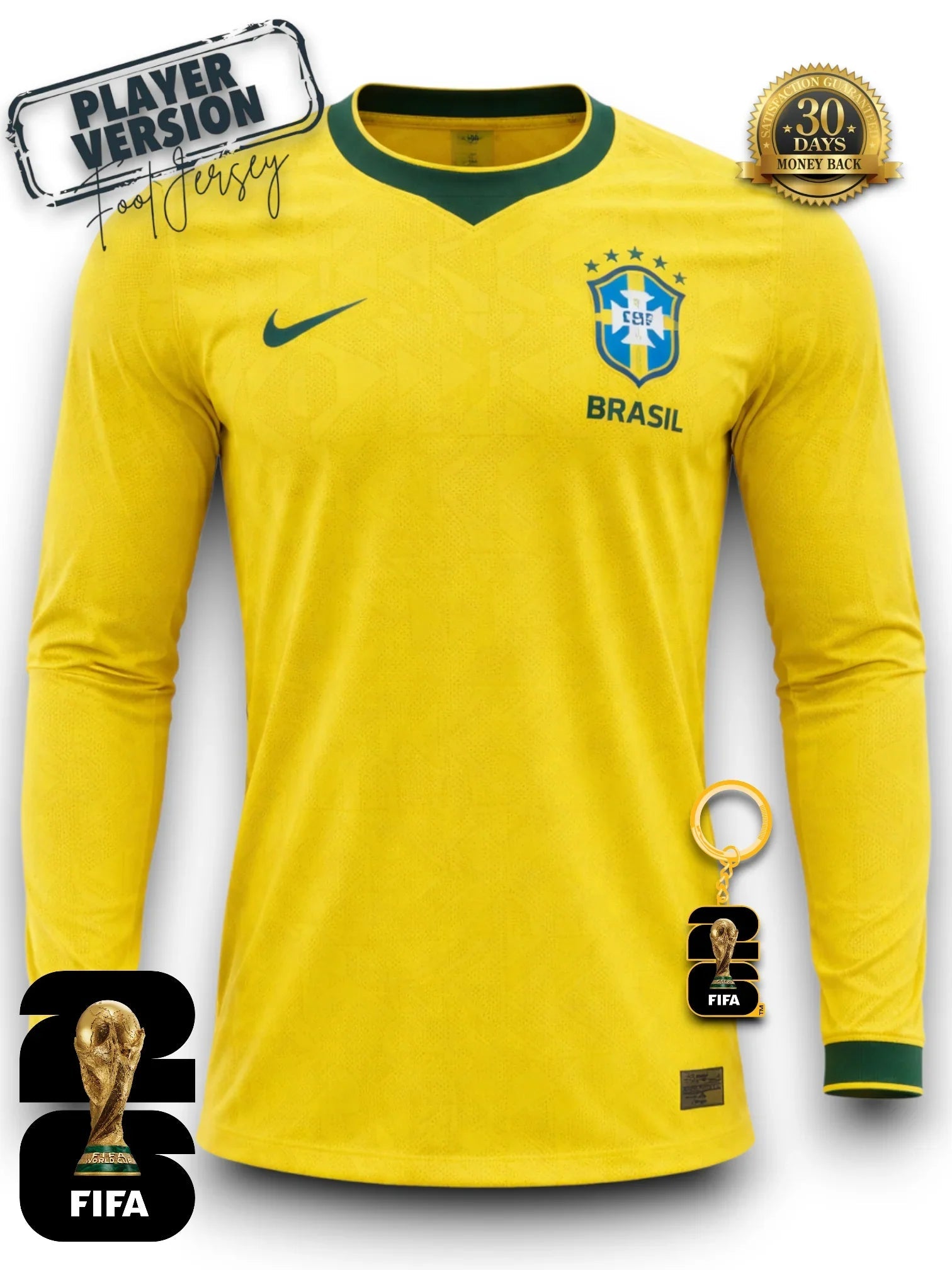 Brazil World Cup 2026 Jersey Player Version - Long Sleeve - FutStore