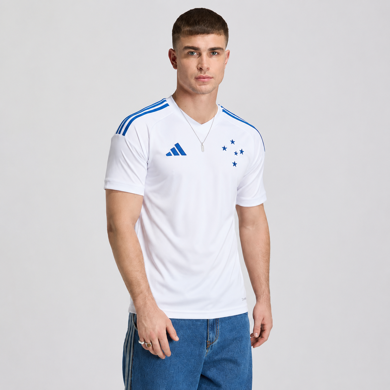 Cruzeiro away soccer jersey 2026/27 fan version in white with blue detailing