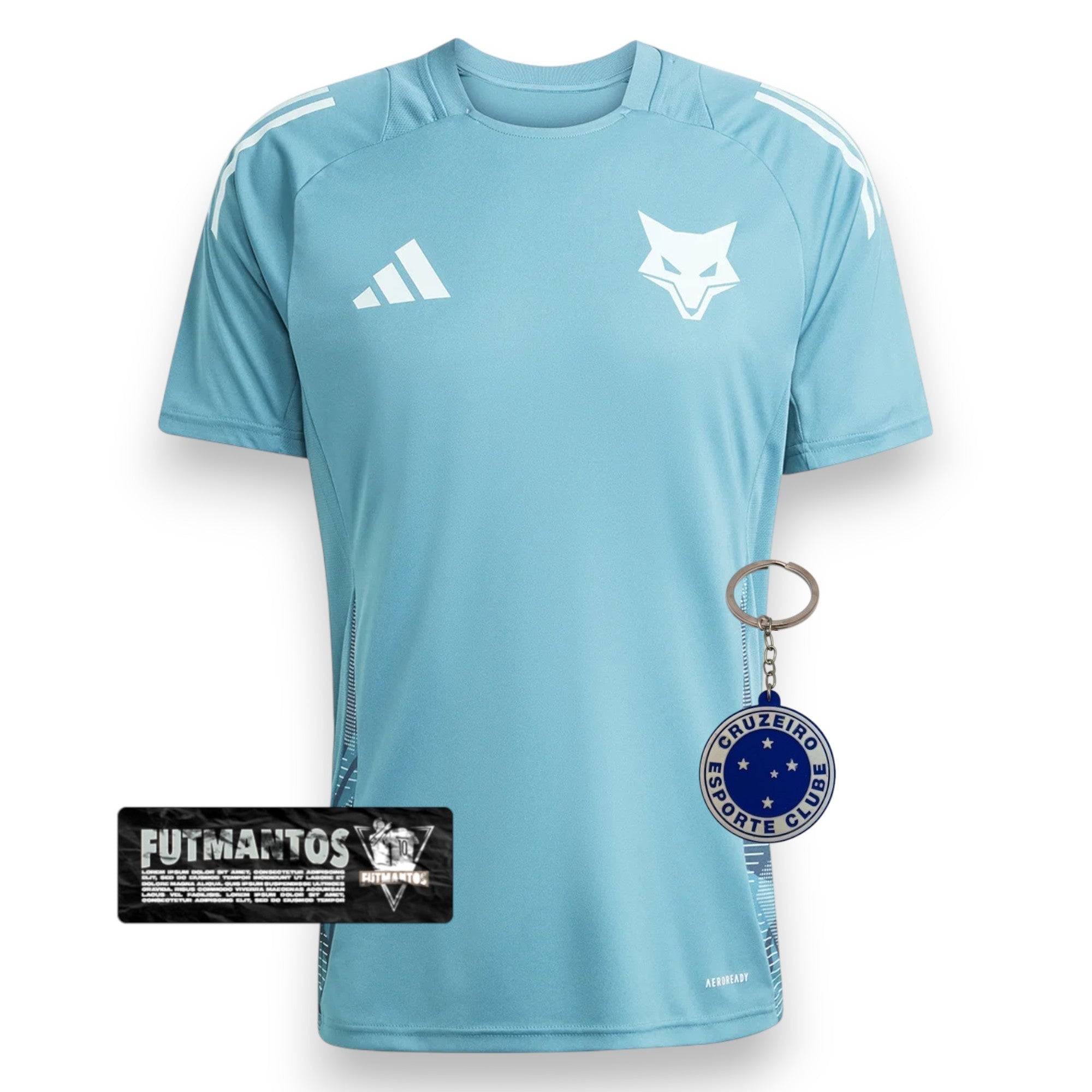 Camisa de Treino Cruzeiro 25/26 Azul Turquesa+Branco - FutStore