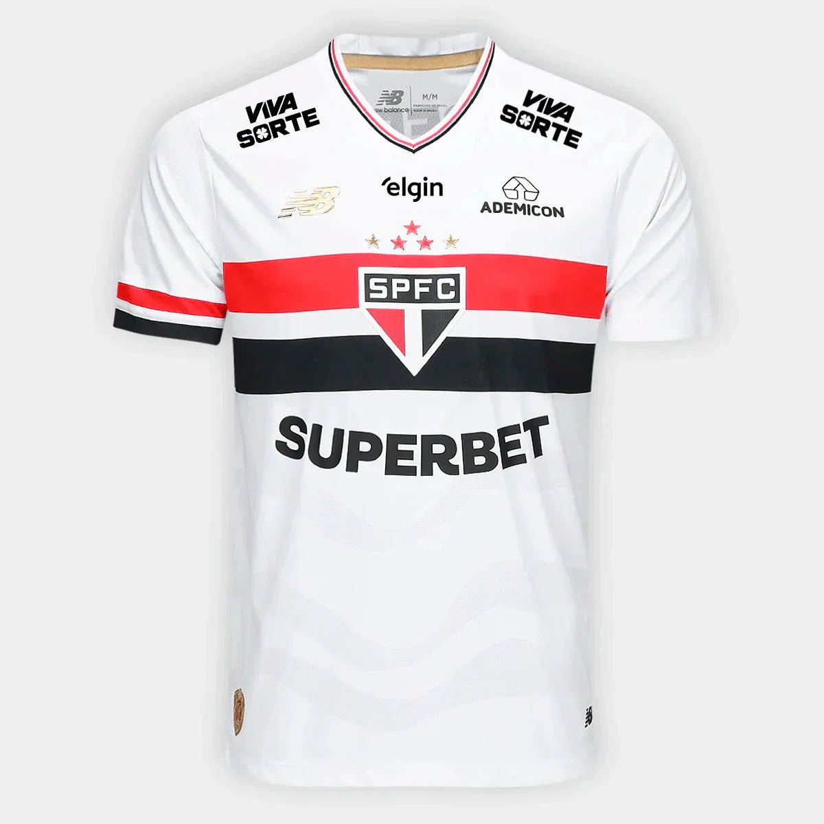 Camisa New Balance São Paulo 2025/26 I Com Patrocínios - FutStore