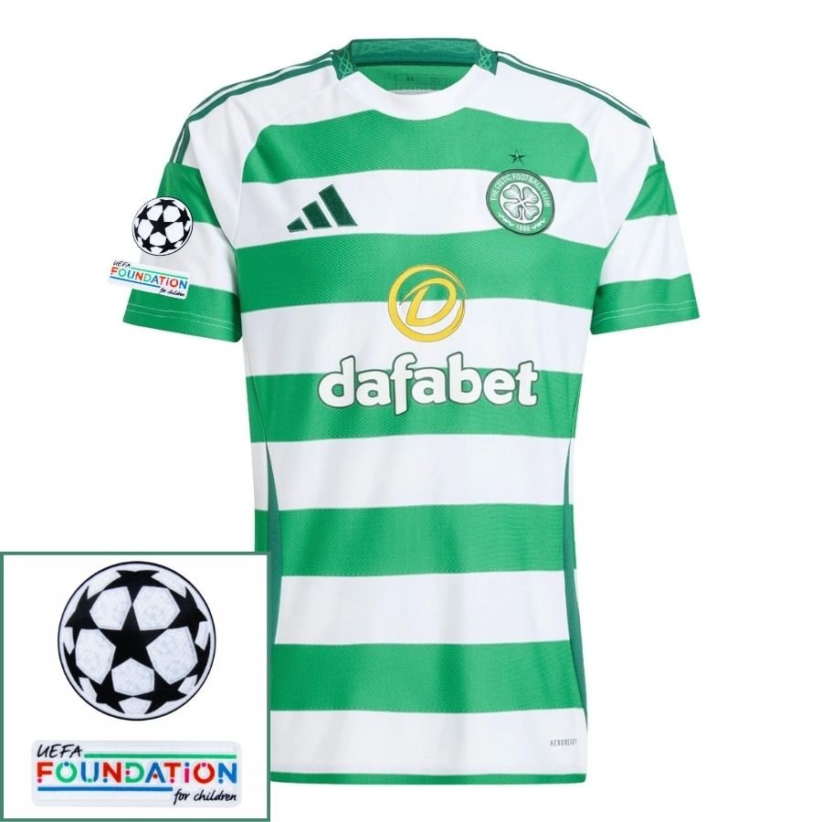 Celtic Home 2024/25 Patches UCL UEFA Foundation (Official Printing) - FutStore