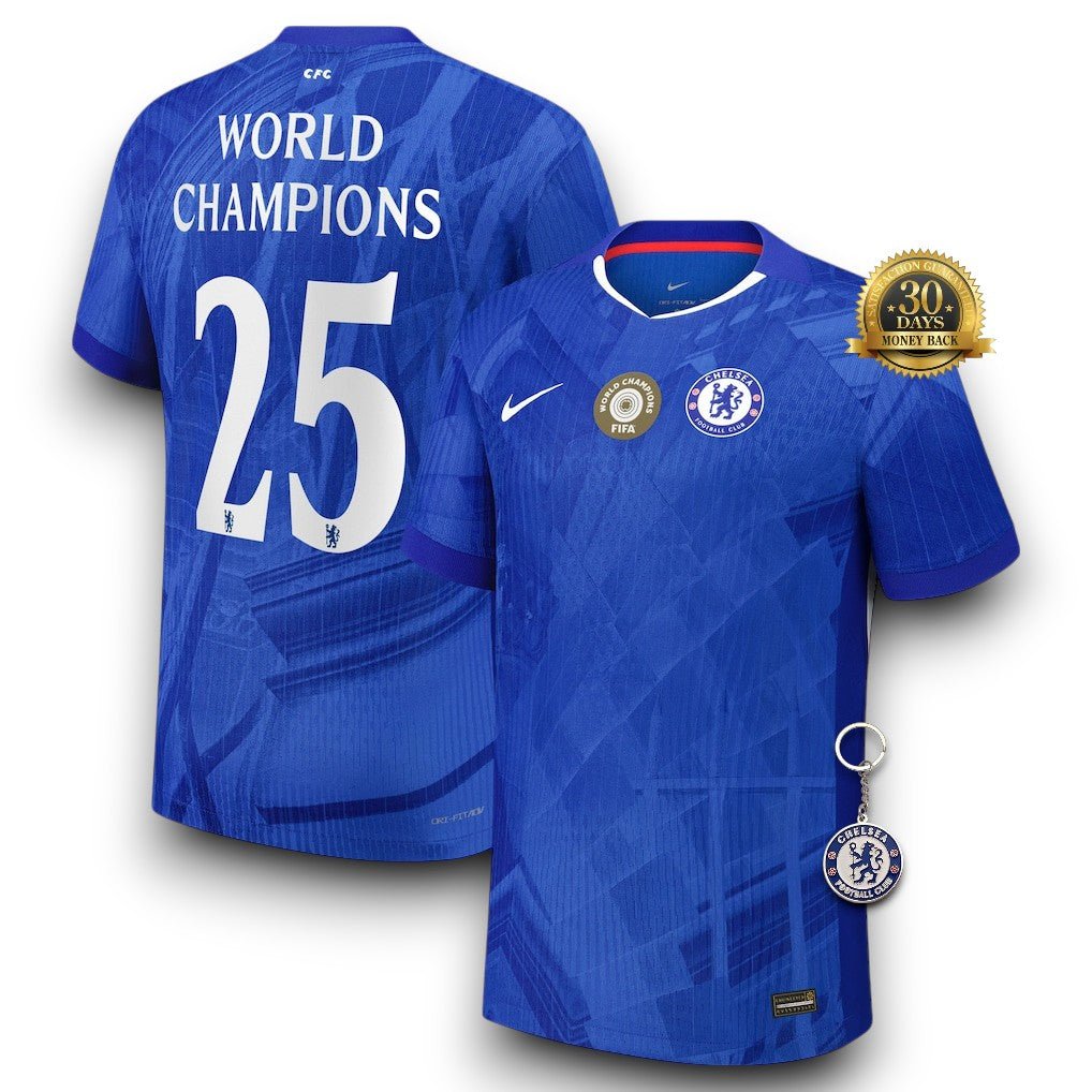 Chelsea Home Jersey 25/26 with World Champions 25 printing - FutStore